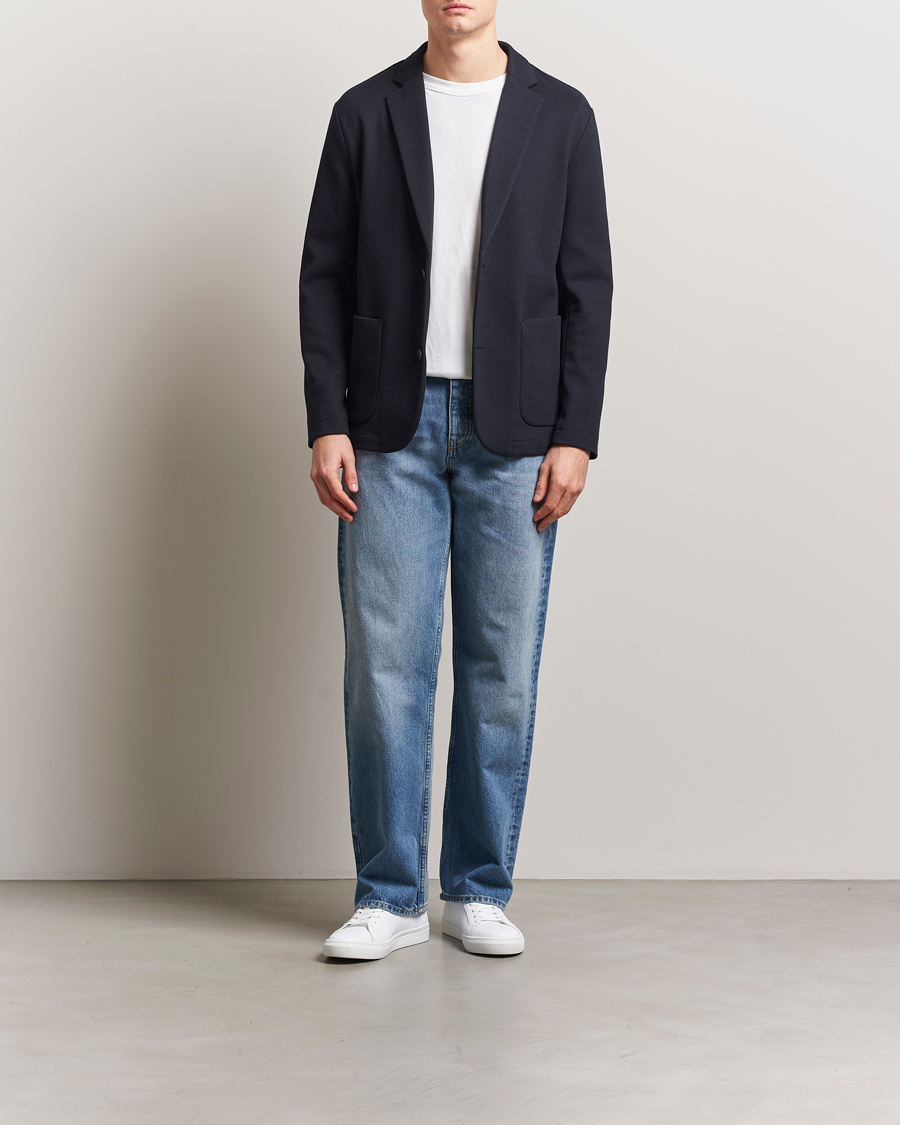 Men | Blazers | J.Lindeberg | Calvon 3D Piquet Blazer Navy