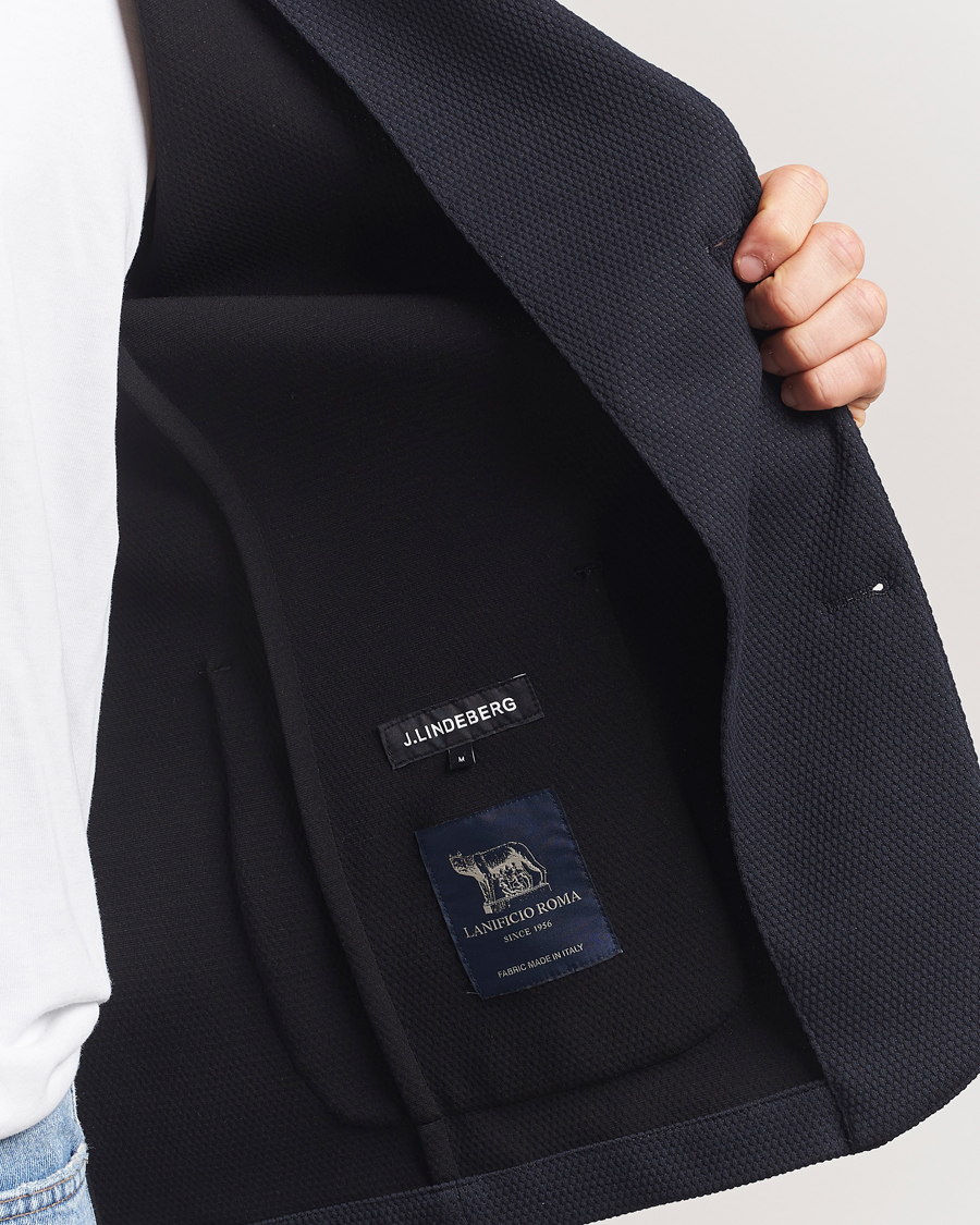 Men | Blazers | J.Lindeberg | Calvon 3D Piquet Blazer Navy