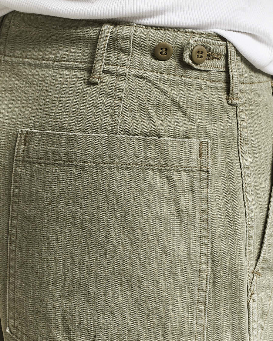 orSlow Herringbone Summer Fatigue Pants Green at CareOfCarl.com