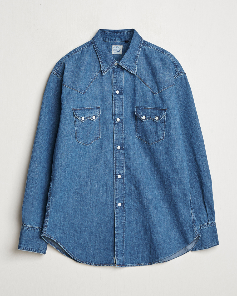 Men | Shirts | orSlow | Western Shirt Used Denim