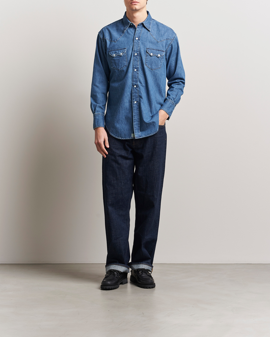 Men | Shirts | orSlow | Western Shirt Used Denim