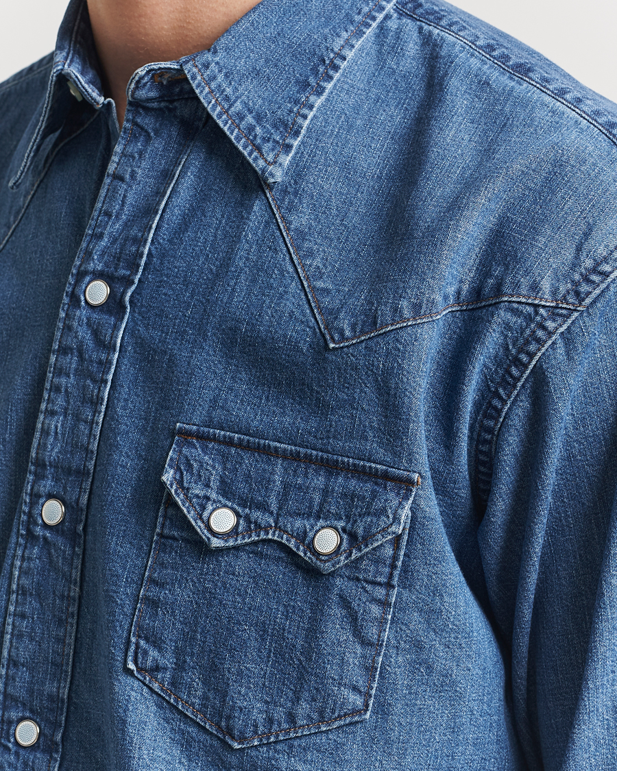 Men | Shirts | orSlow | Western Shirt Used Denim
