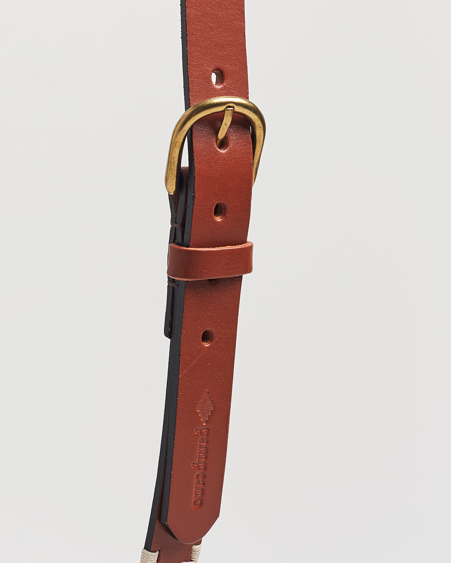 Men | Belts | Pampeano | Skinny Hand Stitched Leather Belt 2,5cm Brown