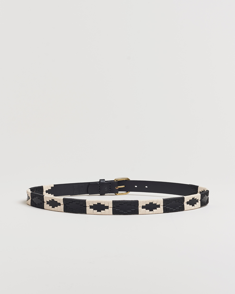 Men | Belts | Pampeano | Skinny Hand Stitched Leather Belt 2,5cm Black