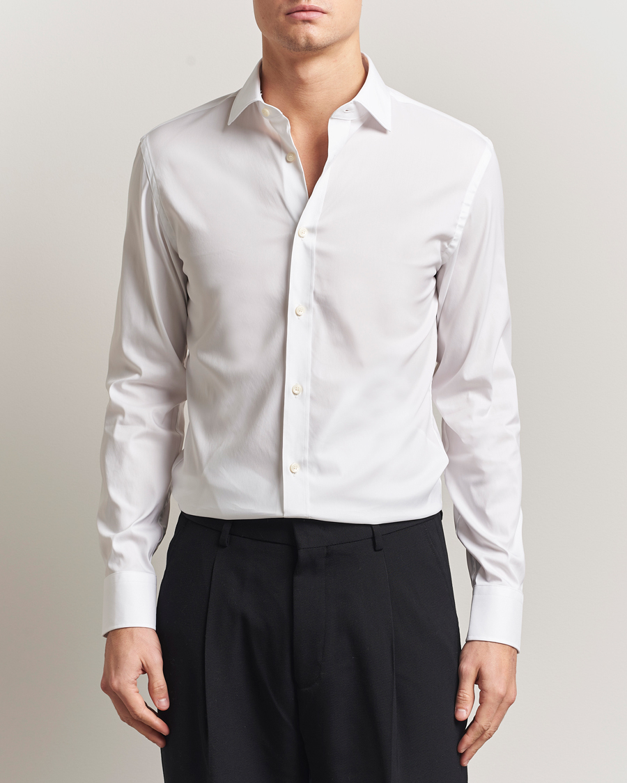 Men | Shirts | Tiger of Sweden | Adley Slim Fit Cut Away Shirt White
