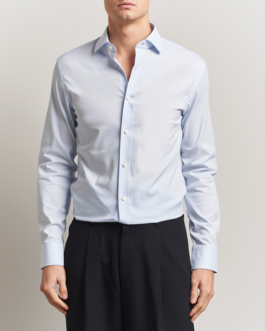 Men | Shirts | Tiger of Sweden | Adley Slim Fit Cut Away Shirt Light Blue
