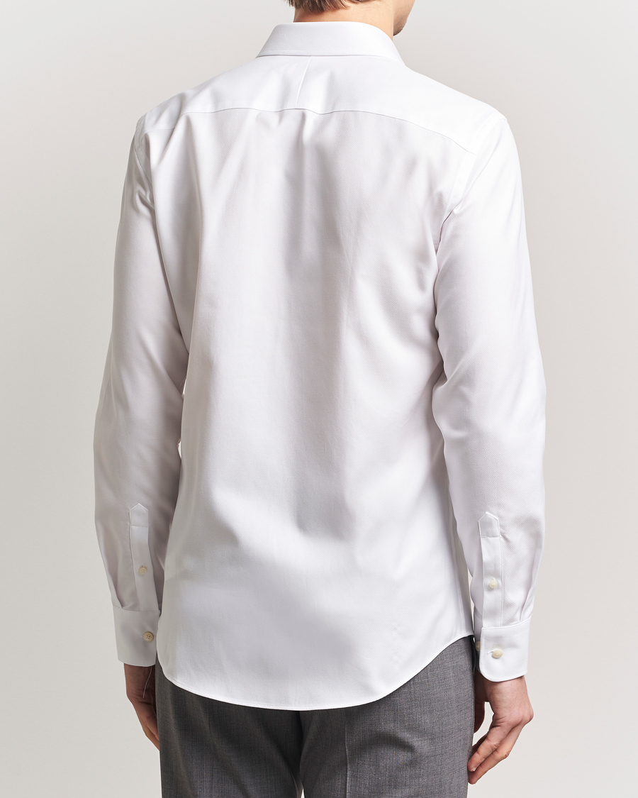 Men | Shirts | Tiger of Sweden | Adley Structured Slim Fit Cut Away Shirt White