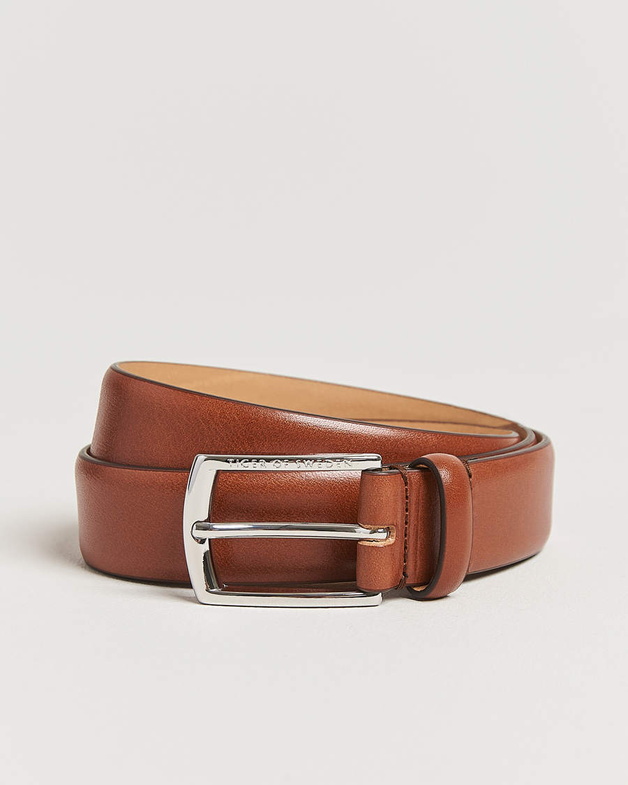 Men | Belts | Tiger of Sweden | Asenby Leather 3 cm Belt Cognac