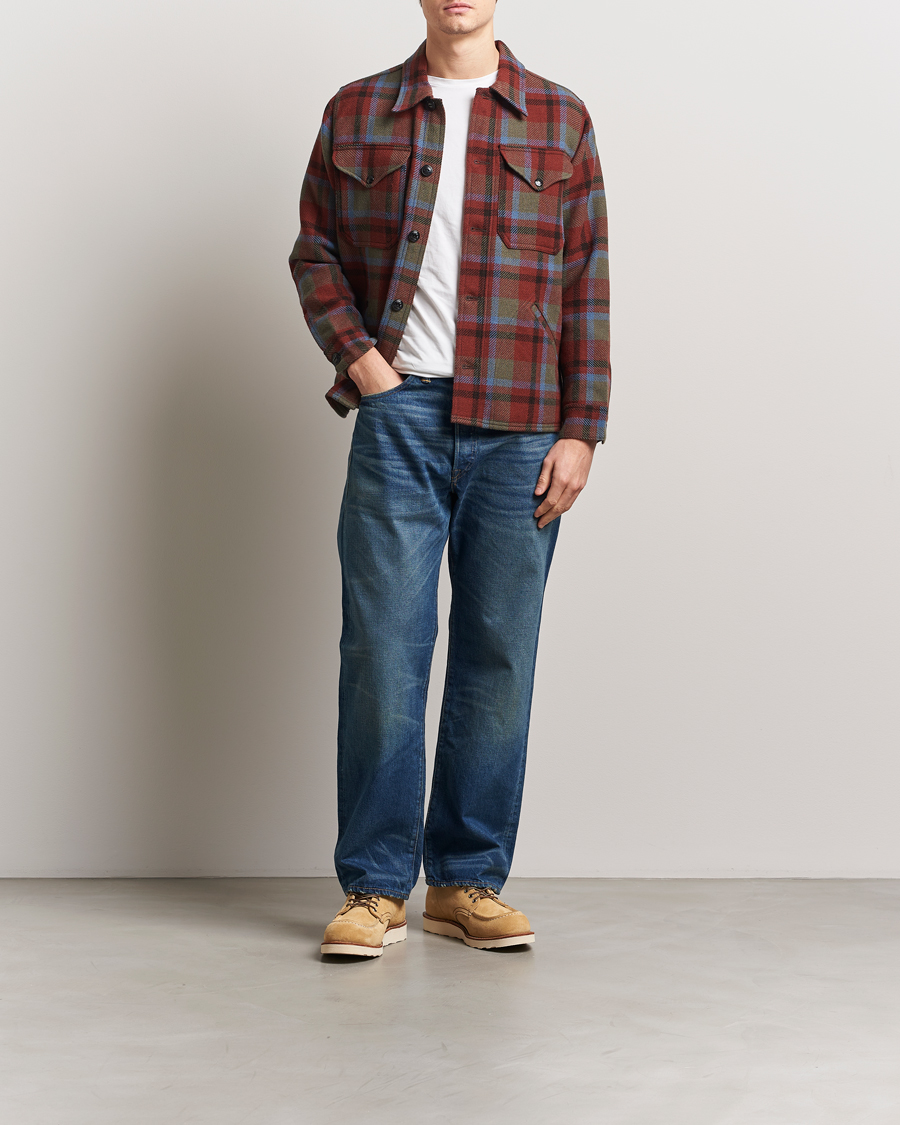 RRL Ace Cruiser Unlined Jacket Maroon Plaid at CareOfCarl.com