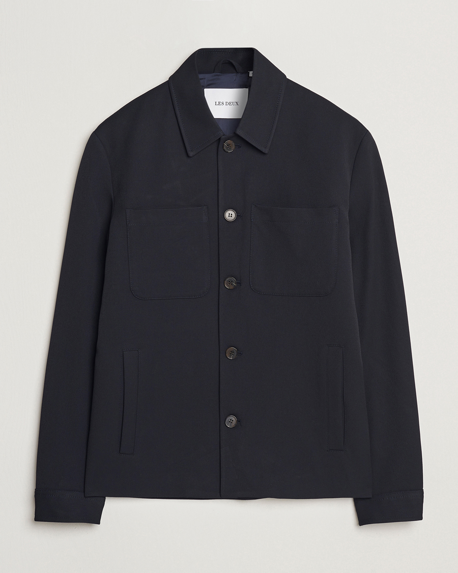 Men | Shirts | LES DEUX | Marsielle Hybrid Jacket Dark Navy