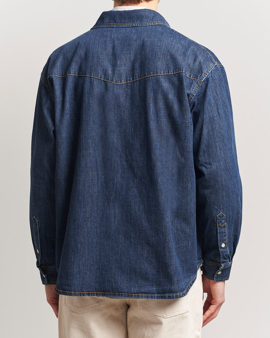 Men | Shirts | Jeanerica | Arno Denim Shirt Dark Blue Vintage
