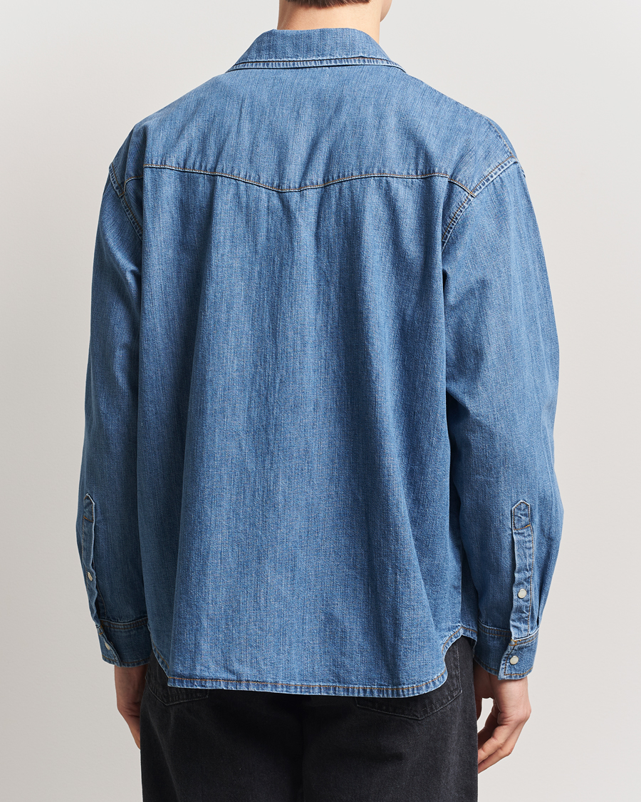 Men | Shirts | Jeanerica | Arno Denim Shirt Light Blue Vintage
