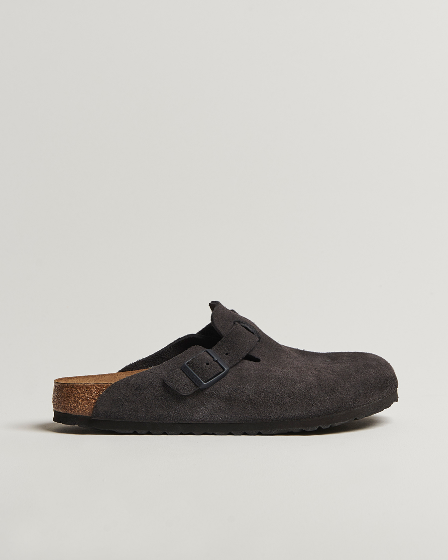 Men | BIRKENSTOCK Boston Classic Footbed Velvet Grey Suede | BIRKENSTOCK | Boston Classic Footbed Velvet Grey Suede
