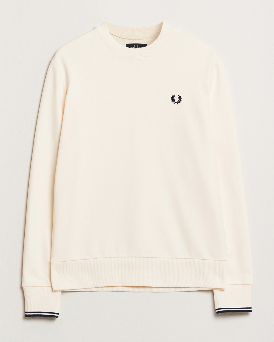 Men | Sweaters & Knitwear | Fred Perry | Crew Neck Sweatshirt Ecru