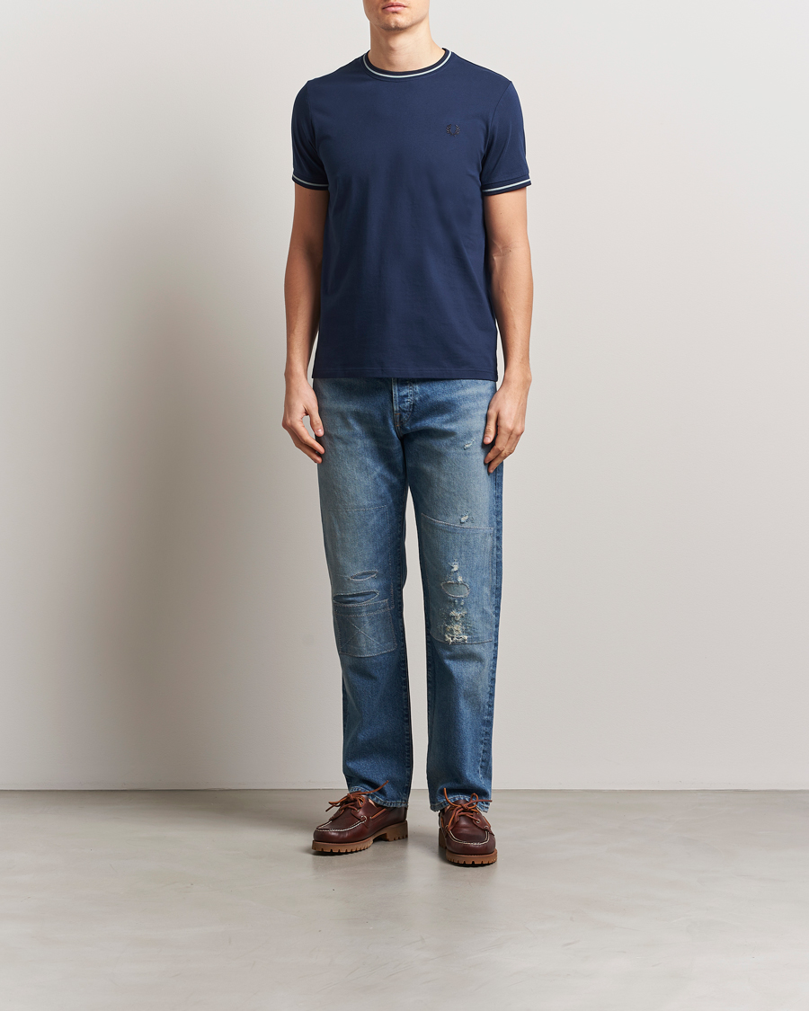 Men | T-Shirts | Fred Perry | Twin Tipped T-Shirt Tennis Blue