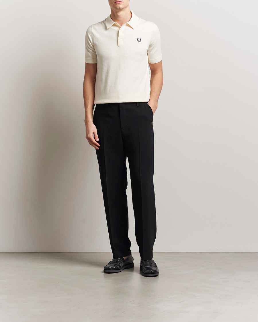 Men | Polo Shirts | Fred Perry | Cotton Knitted Polo Ecru