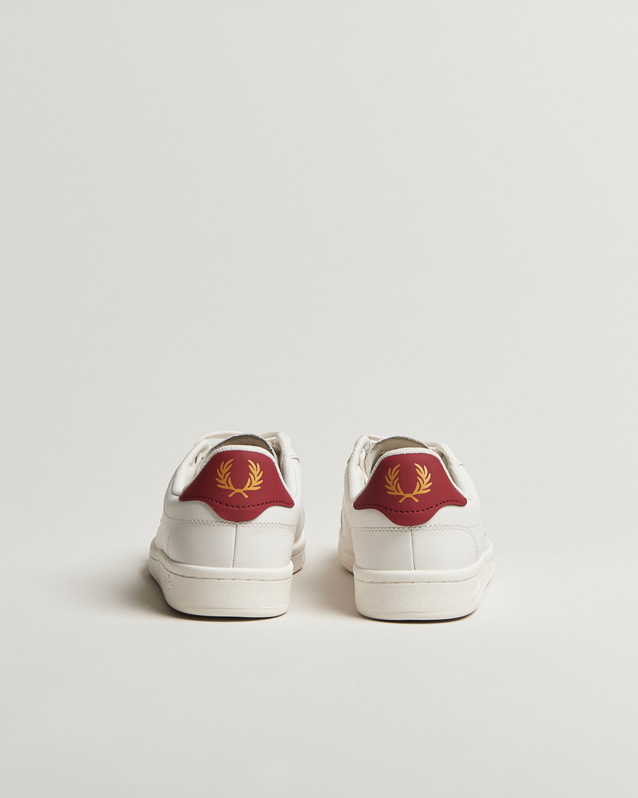 Men | Fred Perry B721 Leather Sneaker Snow White/Red | Fred Perry | B721 Leather Sneaker Snow White/Red