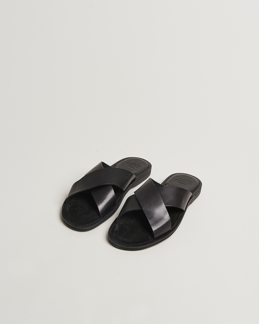 Men | Sandals & Slides | Loake 1880 | Gozo Leather Sandal Black