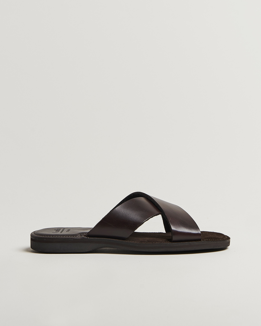 Men | Sandals & Slides | Loake 1880 | Gozo Leather Sandal Dark Brown