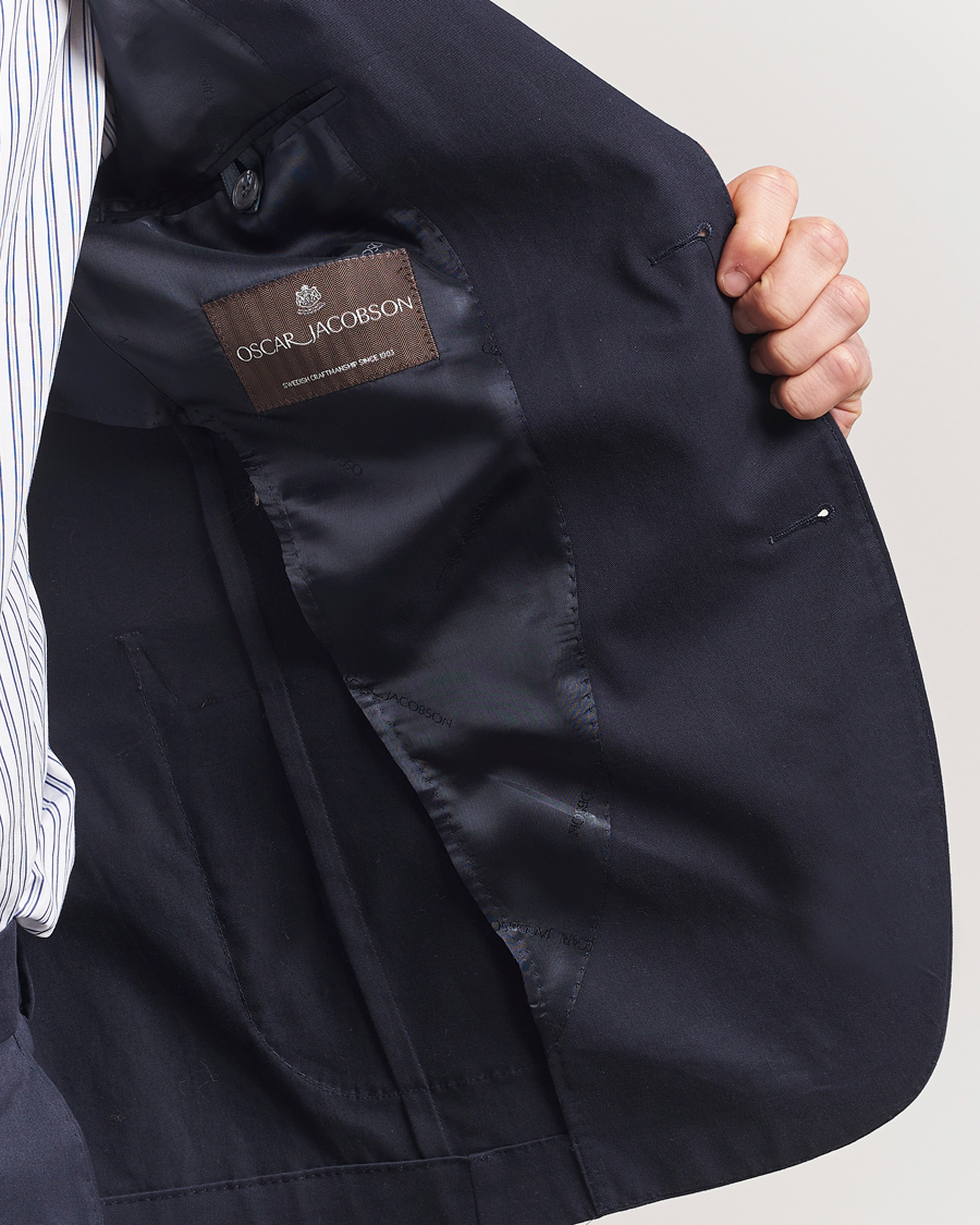 Men | Blazers | Oscar Jacobson | Ferry Patch Cotton Blazer Navy