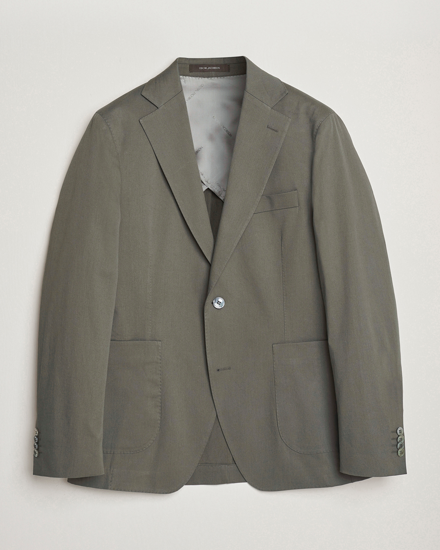 Men | Blazers | Oscar Jacobson | Ferry Patch Cotton Blazer Olive