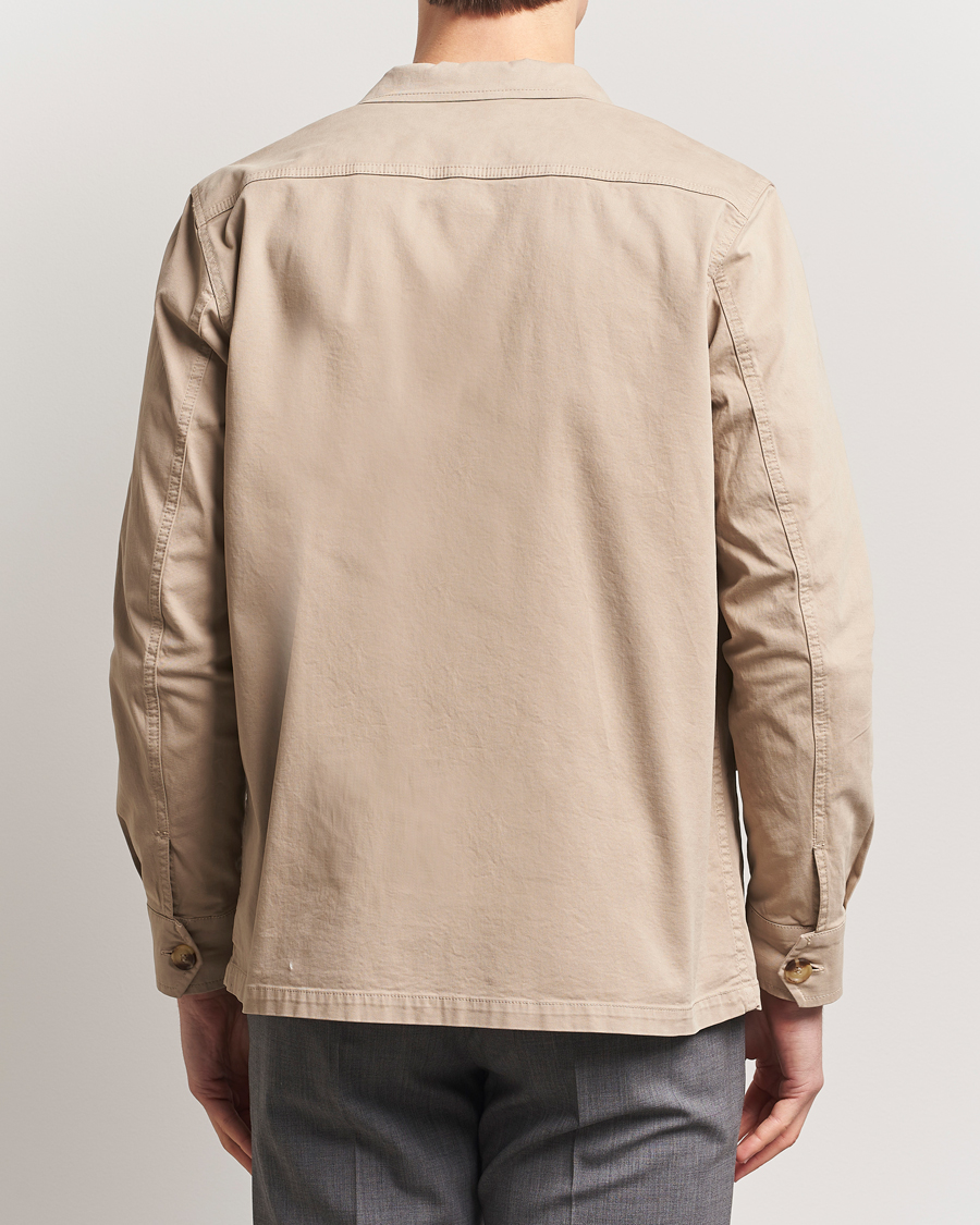 Men | Shirts | Oscar Jacobson | Safari Cotton Shirt Jacket Beige