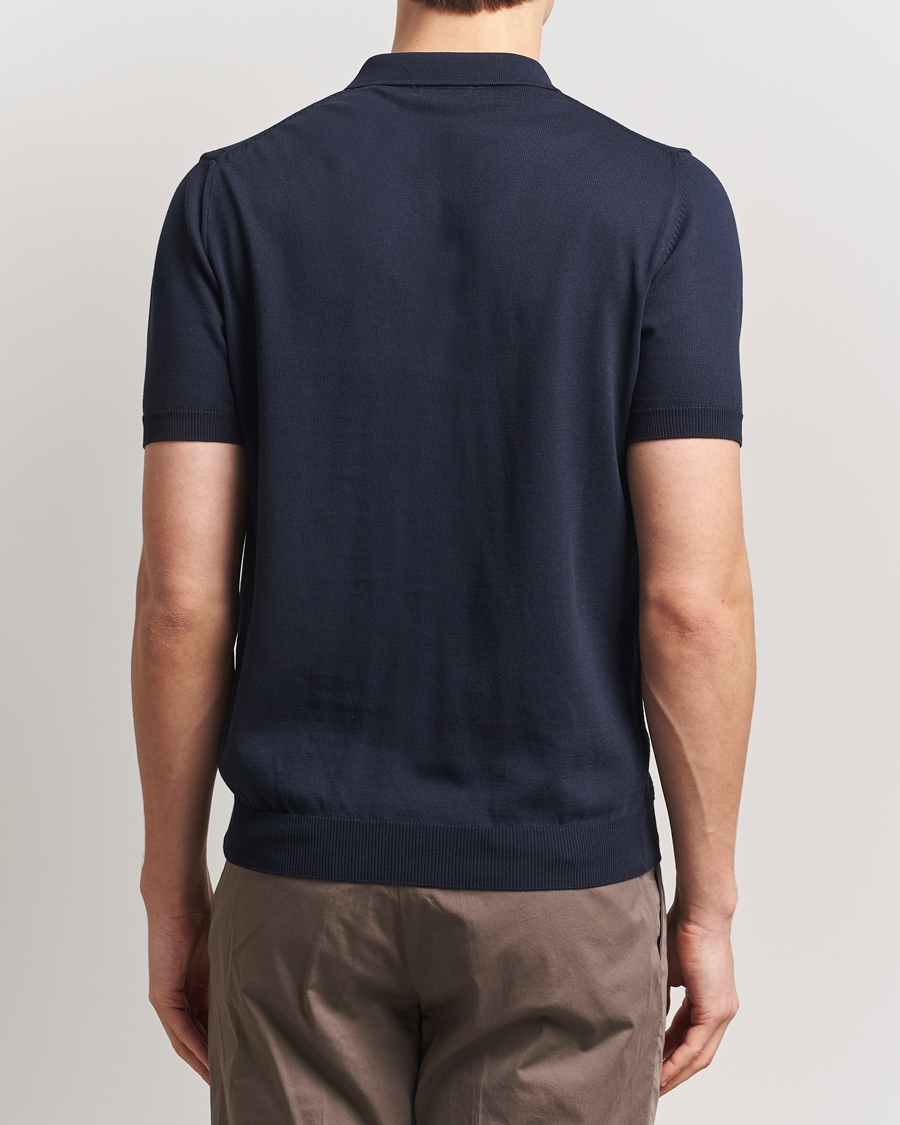 Men | Polo Shirts | Oscar Jacobson | Barto Structured Cotton Polo Navy