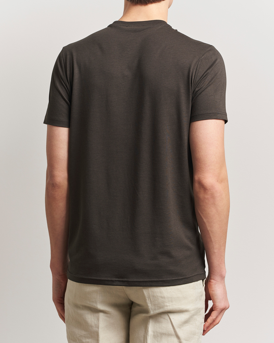 Men | T-Shirts | Oscar Jacobson | Kim Cotton/Tencel T-Shirt Brown