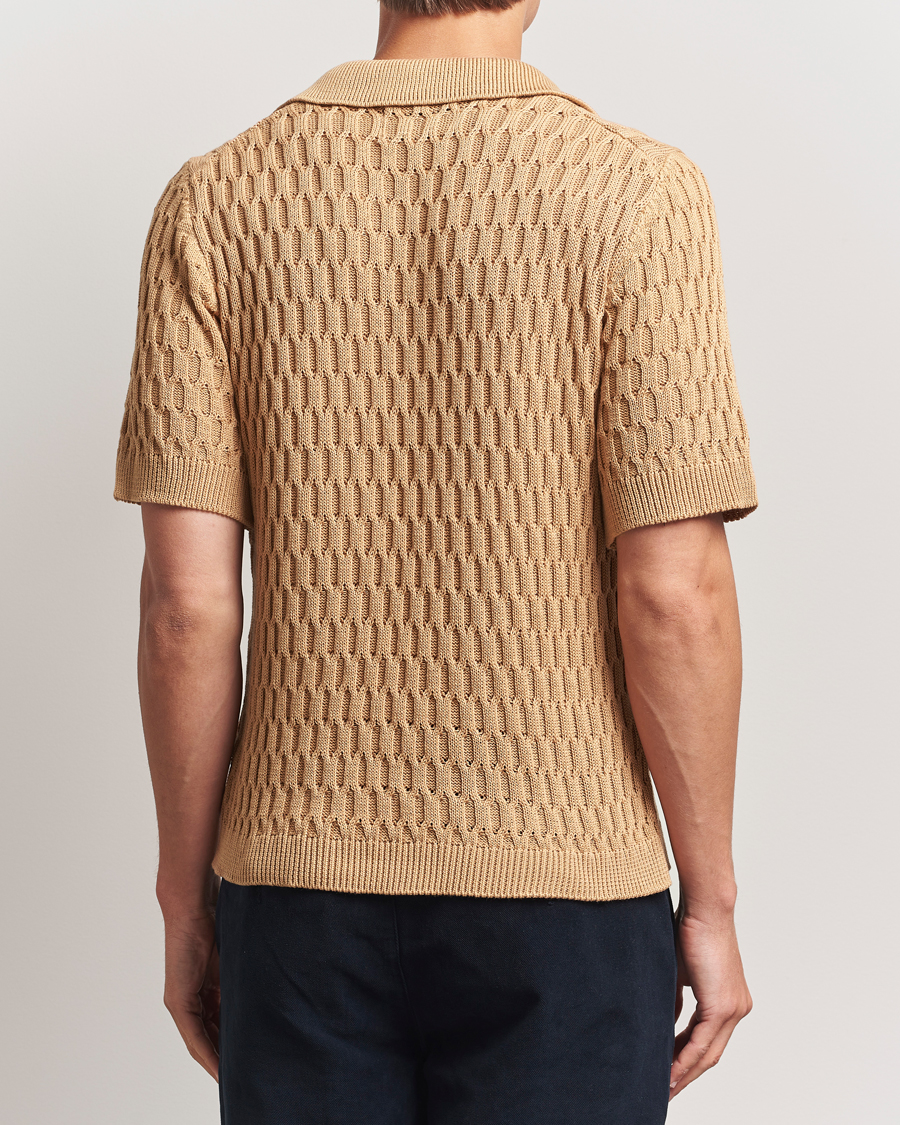 Men | Polo Shirts | Peregrine | Cove Knitted Cotton Polo Shirt Sand