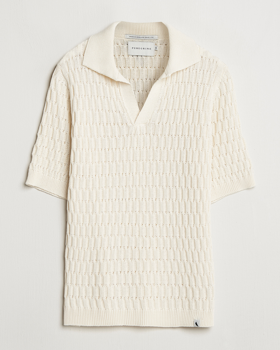 Men | Polo Shirts | Peregrine | Cove Knitted Cotton Polo Shirt White