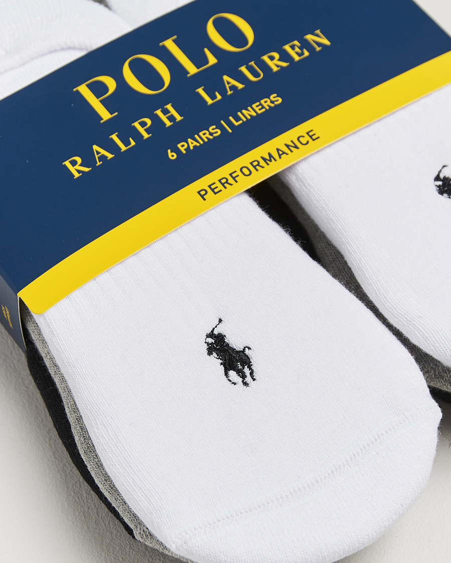 Men | Underwear & Socks | Polo Ralph Lauren | 6-Pack No Show Big Pony Pony Socks Black/White/Grey