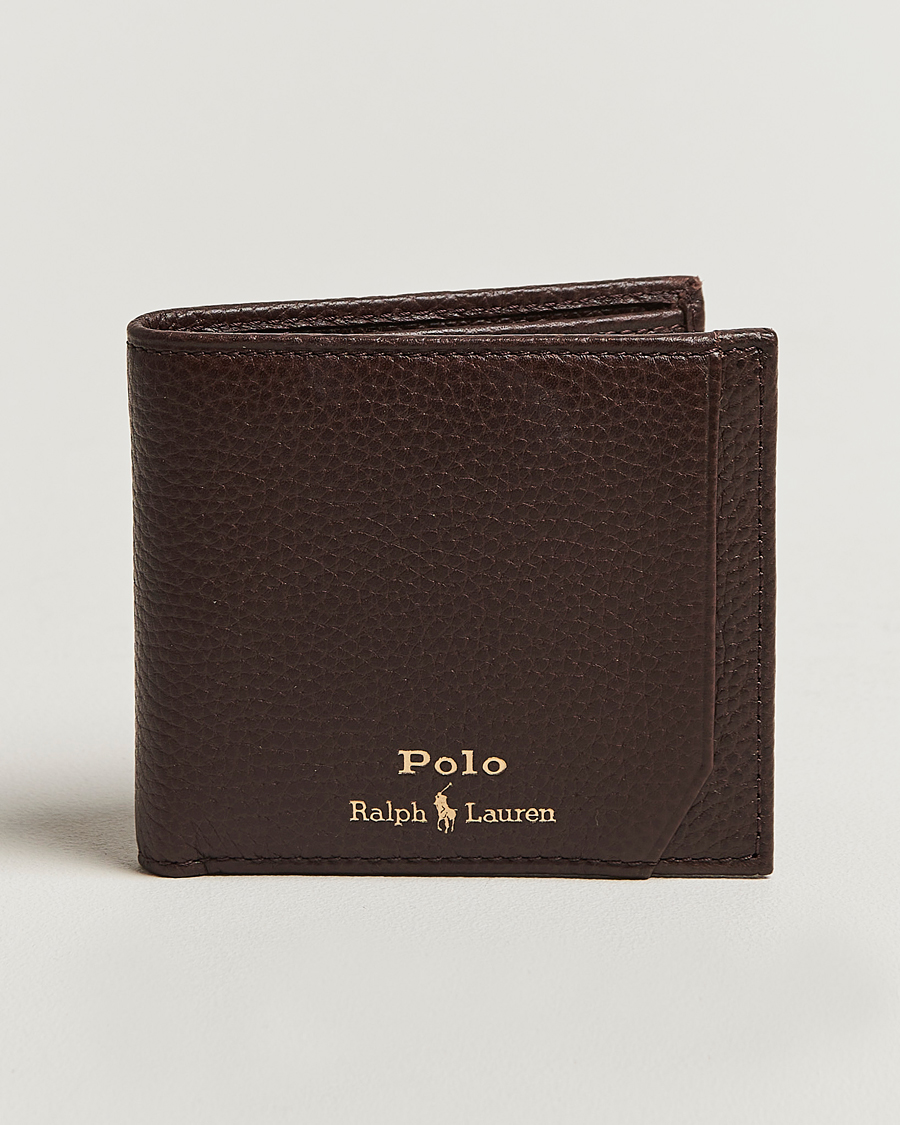 Men | Polo Ralph Lauren Pebble Leather Billfold Wallet Dark Brown | Polo Ralph Lauren | Pebble Leather Billfold Wallet Dark Brown