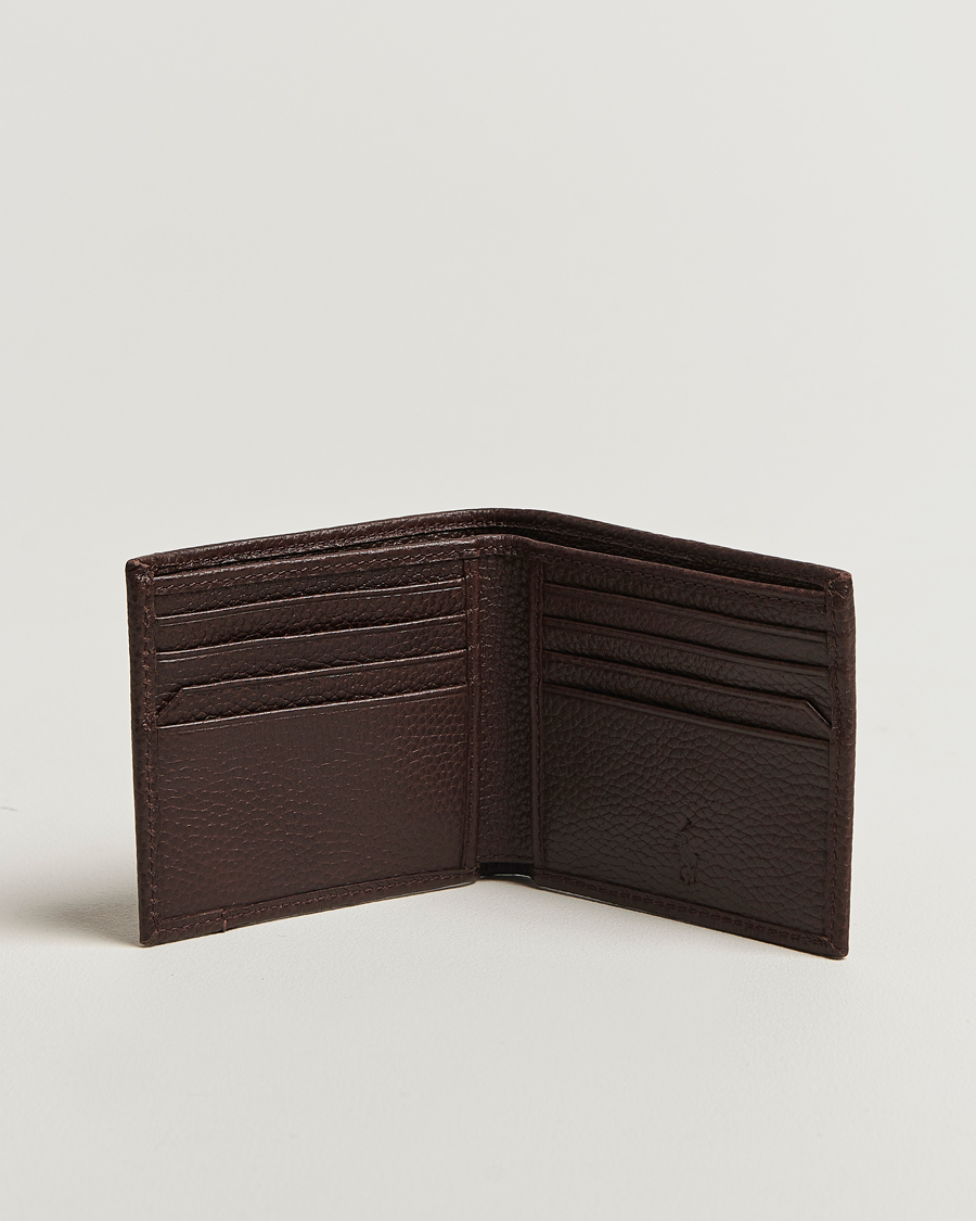 Men | Polo Ralph Lauren Pebble Leather Billfold Wallet Dark Brown | Polo Ralph Lauren | Pebble Leather Billfold Wallet Dark Brown