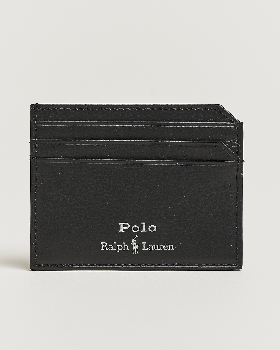 Men | Wallets | Polo Ralph Lauren | Pebble Leather Card Case Black