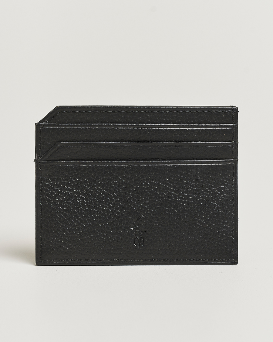 Men | Wallets | Polo Ralph Lauren | Pebble Leather Card Case Black