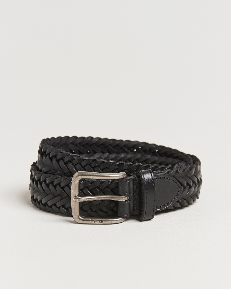 Men | Belts | Polo Ralph Lauren | Braided Leather Belt Black