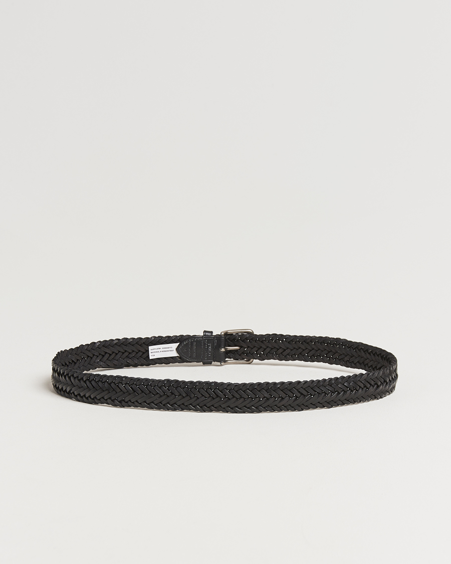 Men | Belts | Polo Ralph Lauren | Braided Leather Belt Black