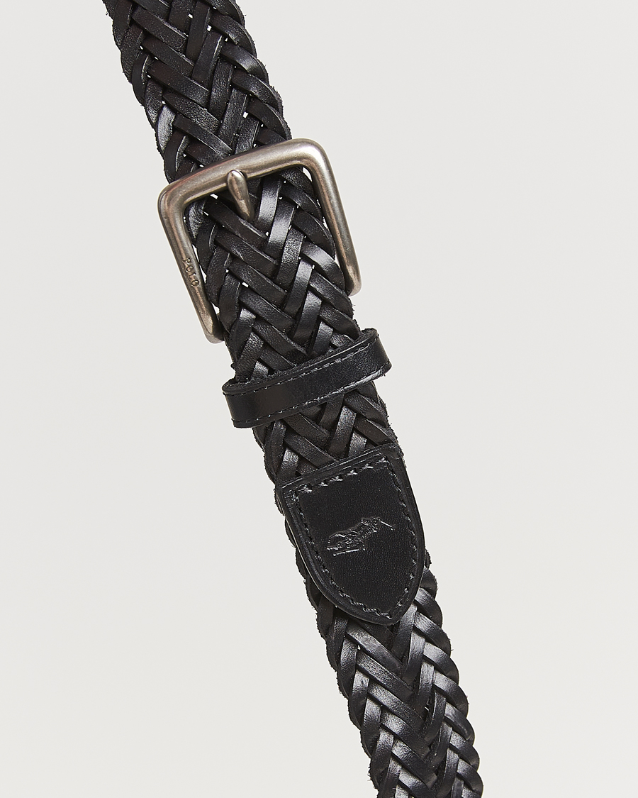 Men | Belts | Polo Ralph Lauren | Braided Leather Belt Black