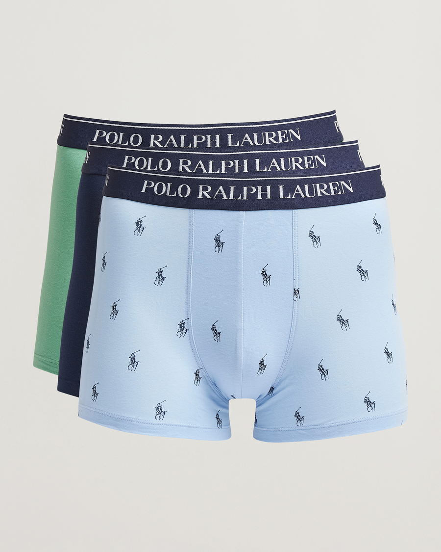 Men | Underwear & Socks | Polo Ralph Lauren | 3-Pack Trunk Navy/Green/Blue
