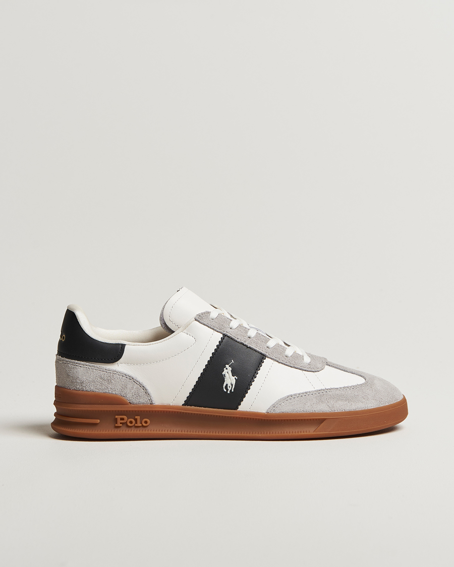 Men | Sneakers | Polo Ralph Lauren | Aera Leather/Suede Sneaker White/Grey