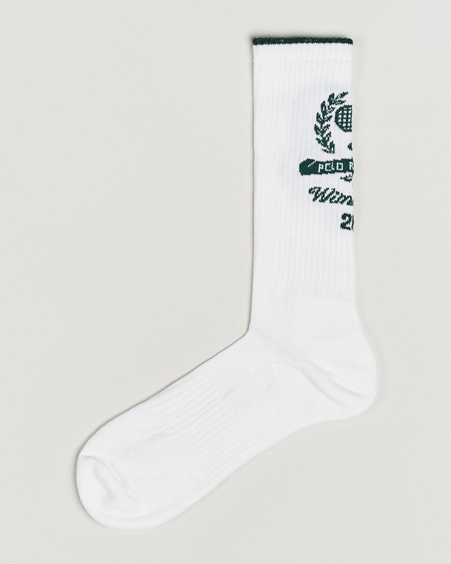 Men | Underwear & Socks | Polo Ralph Lauren | Wimbledon Crew Cotton Socks White