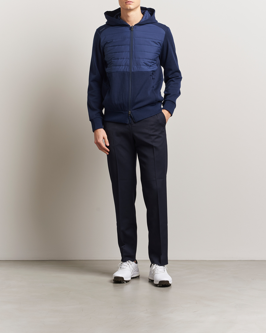 RLX Ralph Lauren Heavy Teach Wool Full Zip Pullover Refined Navy