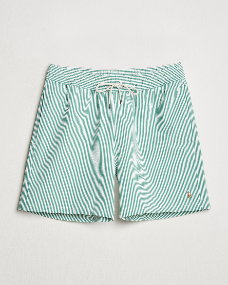 Men | Swimwear | Polo Ralph Lauren | Recycled Traveler Seersucker Swimshorts Raft Green