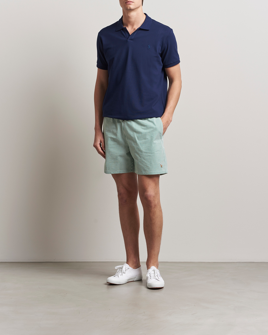 Men | Swimwear | Polo Ralph Lauren | Recycled Traveler Seersucker Swimshorts Raft Green