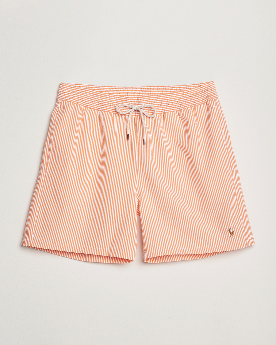 Men | Swimwear | Polo Ralph Lauren | Recycled Traveler Seersucker Swimshorts Classic Peach