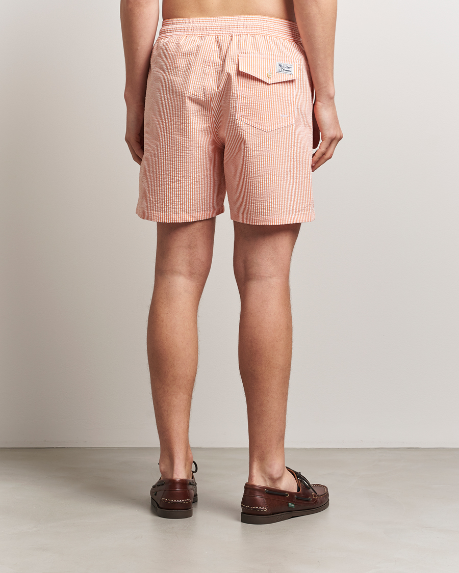Men | Swimwear | Polo Ralph Lauren | Recycled Traveler Seersucker Swimshorts Classic Peach
