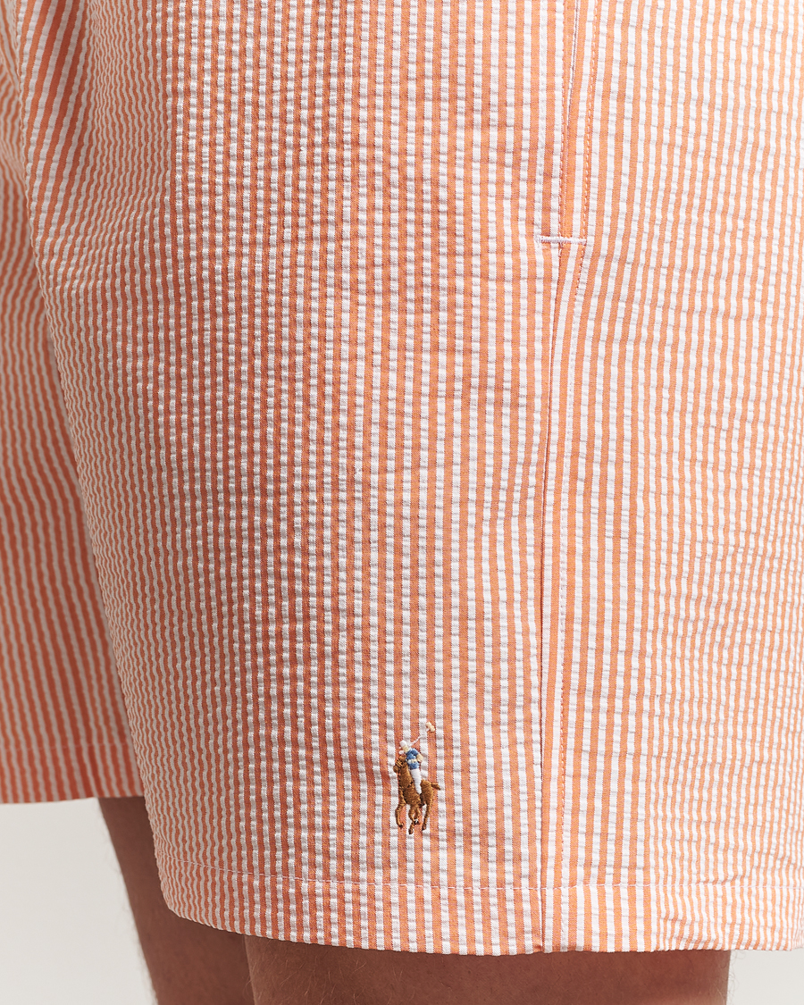 Men | Swimwear | Polo Ralph Lauren | Recycled Traveler Seersucker Swimshorts Classic Peach
