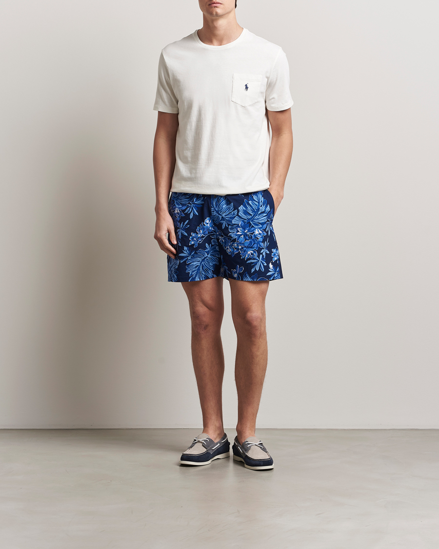 Men | Swimwear | Polo Ralph Lauren | Recycled Traveler Seersucker Swimshorts Blue Tropical