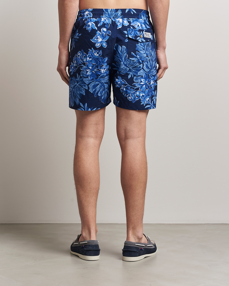 Men | Swimwear | Polo Ralph Lauren | Recycled Traveler Seersucker Swimshorts Blue Tropical