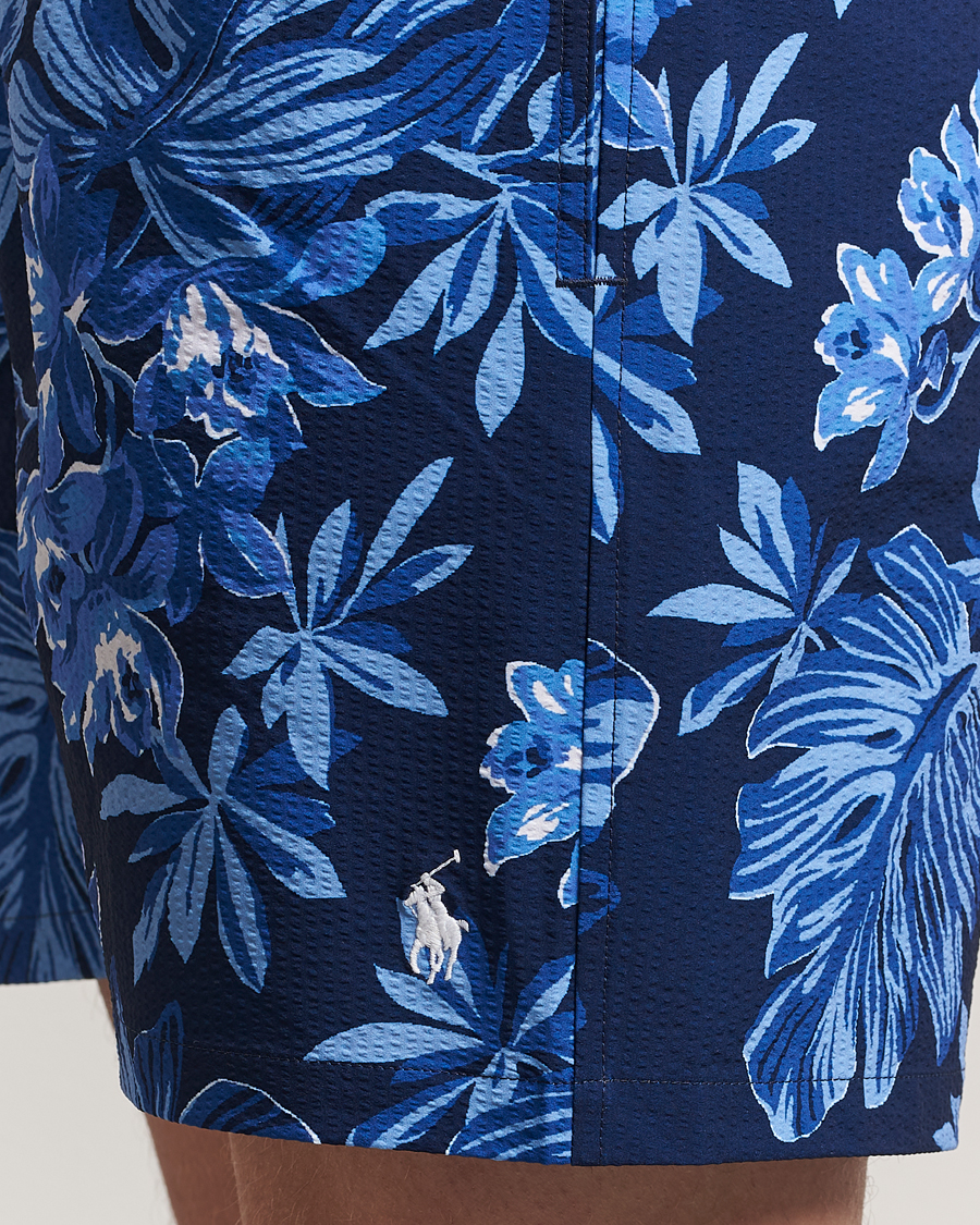 Men | Swimwear | Polo Ralph Lauren | Recycled Traveler Seersucker Swimshorts Blue Tropical